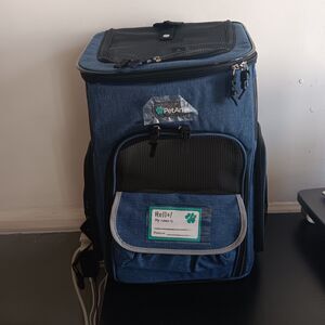 PetAmi Premium 4 Way Entry Pet Carrier Backpack Blue Airline Approved: Yes NWT